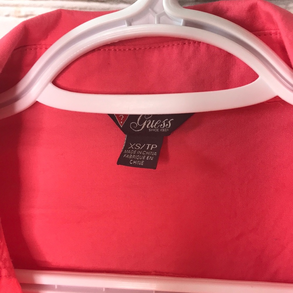 GUESS Long Sleeve Button Up Pink Shirt - Picture 2 of 8